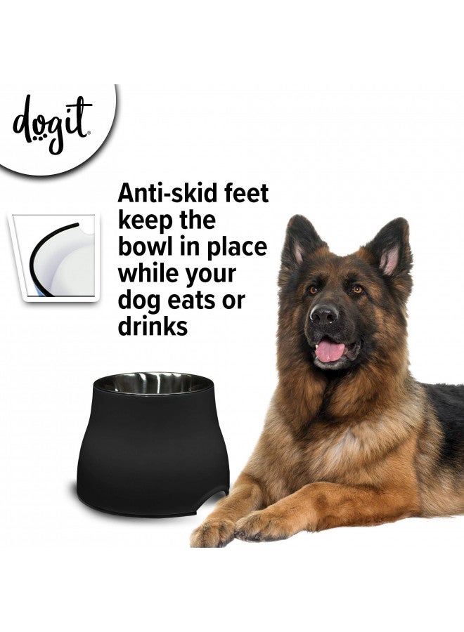 Dogit Elevated Dog Bowl, Stainless Steel Dog Food and Water Bowl for Large Dogs, Black, 73752 - Image 2