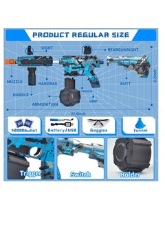 JOMILA Electric Gel Ball Blaster High Speed Automatic Splatter Ball Blaster with 40000+ Water Beads and Goggles Jomila Rechargeable Splatter Ball Toys for Outdoor Activities Shooting Game Party Favors  - Image 4