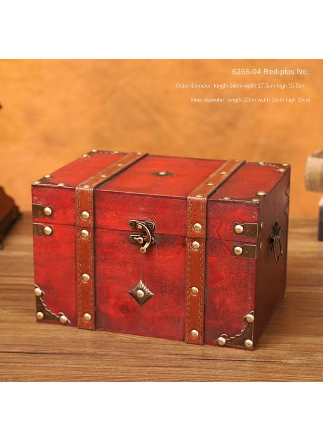 الأزرق جي دبليو صندوق ريترو على الطراز الأوروبي صندوق مجوهرات خشبي مربع صندوق خشبي عتيق الدعائم لتخزين الحرف - Image 1