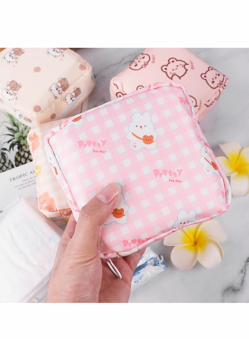 KASTWAVE - Sanitary Napkin Storage Bag Portable Sanitary Napkin Storage Pouch Pack of 4 Reusable Menstrual Cup Pouch - Image 1