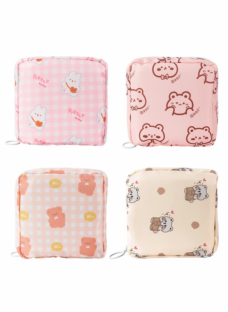 KASTWAVE - Sanitary Napkin Storage Bag Portable Sanitary Napkin Storage Pouch Pack of 4 Reusable Menstrual Cup Pouch - Image 1