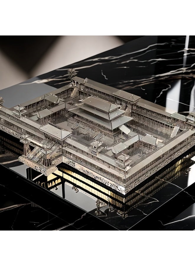 Loquat Metal Weiyang Palace 3D Metal Jigsaw Puzzle DIY Handmade Puzzle Assembled Model Adult Toys Ornaments Gift-Color:Weiyang Palace - Image 1