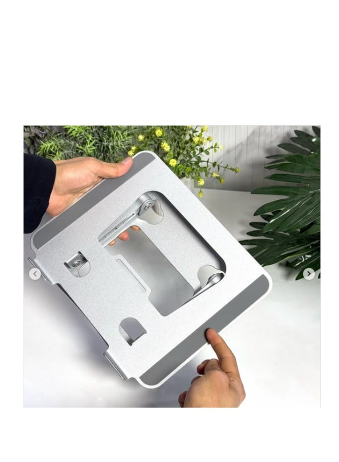 🔥 ستقف اللابتوب والآيباد العملاق – كل ما تسعى إليه هو حامل واحد! • 🏗️ متين وقوي – مصنوع من الكربون المقاوم للصدأ • 🛋️ يستخدم في أي مكان – Bebe Bebe، على الاختفاء، أو بأي مكان يناسبك • 🔄 قابل لتعديل الارتفاع – راحة دائمة لأي وضعية جلوس • 🔒 وسائد سيليكون مقاومة للانزلاق – حماية تامة لك • 💻 متوافق مع جميع اللابتوبات – من 10 إلى 17 إنج - Image 4