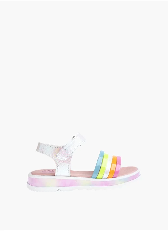 بابلوسكي Girls Strap Sandals With Hook And Loop Closure