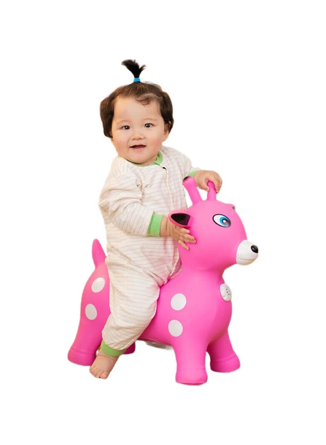 Haha Ball Hahaqiu Children'S Toy Musical Jumping Horse, Inflatable Little Leather Horse, 3-6 Years Old Kindergarten Sensory Integration Training, Heng Qiangwei Pink - Image 2