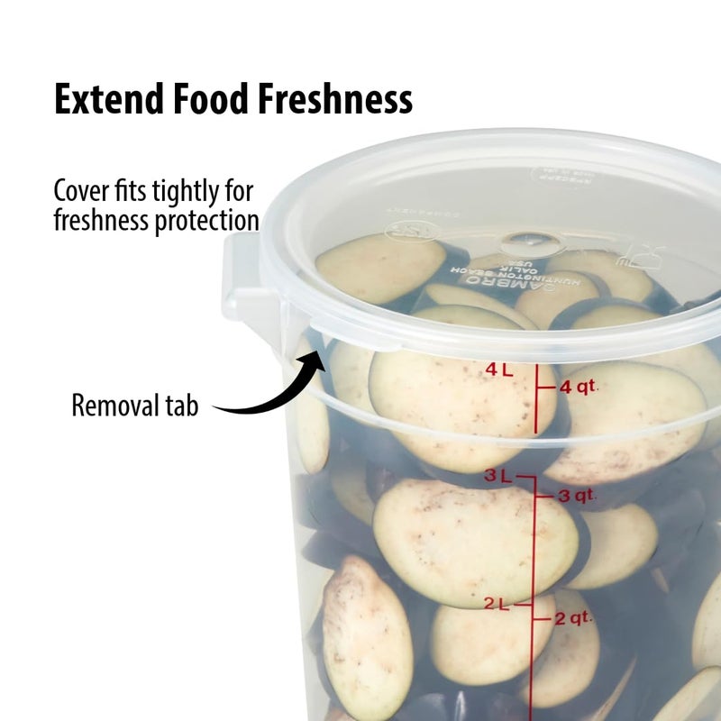 Cambro Food Storage Containers with Lids (BPA-Free) - 4 Quart Food Storage Container (2 Pack) - Image 2