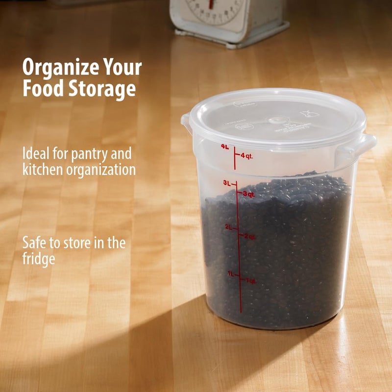 Cambro Food Storage Containers with Lids (BPA-Free) - 4 Quart Food Storage Container (2 Pack) - Image 4