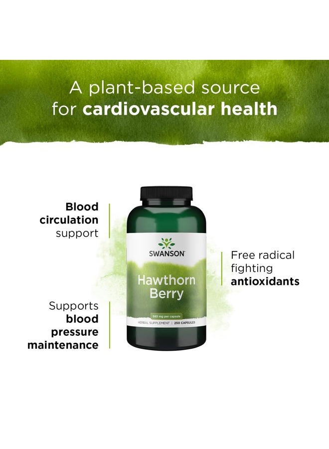 SWANSON Hawthorn Berry - Antioxidant, Circulation Support (250 Capsules, 565 mg Each) - Image 4