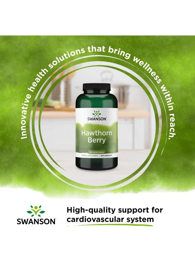 SWANSON Hawthorn Berry - Antioxidant, Circulation Support (250 Capsules, 565 mg Each) - Image 2