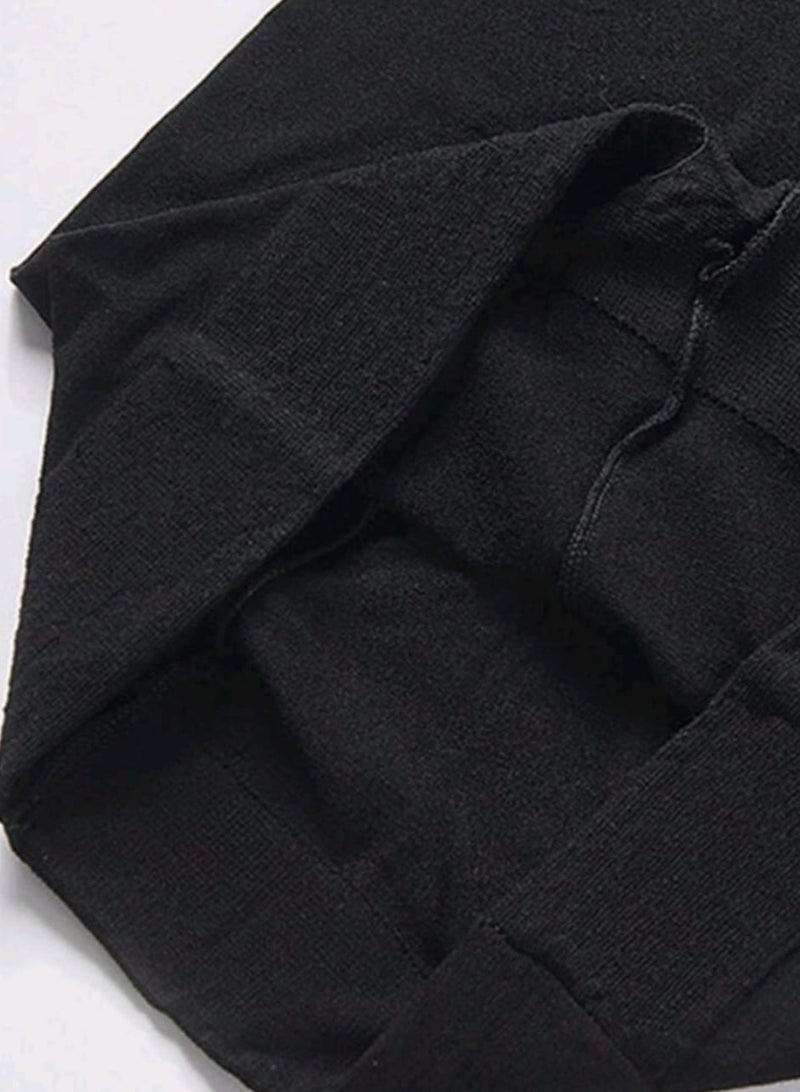 Shein 1pair  Black Heart Shaped Jacquard Ultra Thin  - Image 3