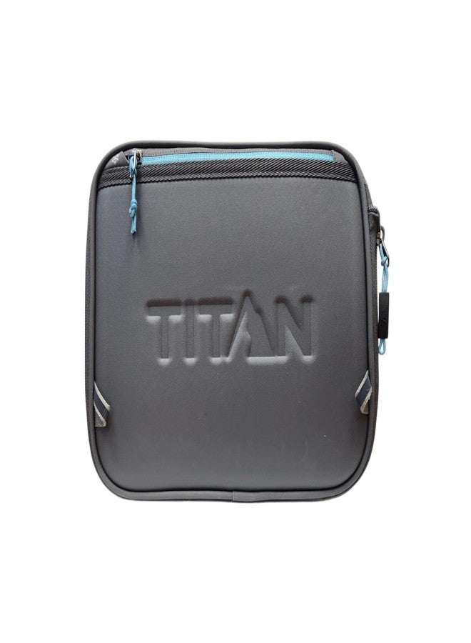 Arctic Zone Titan Fridge Cold Crush Resistant Expandable Lunch Bag - With Reusable Gel Ice Packs Plus Food Container Set - Gray and Blue - Image 2