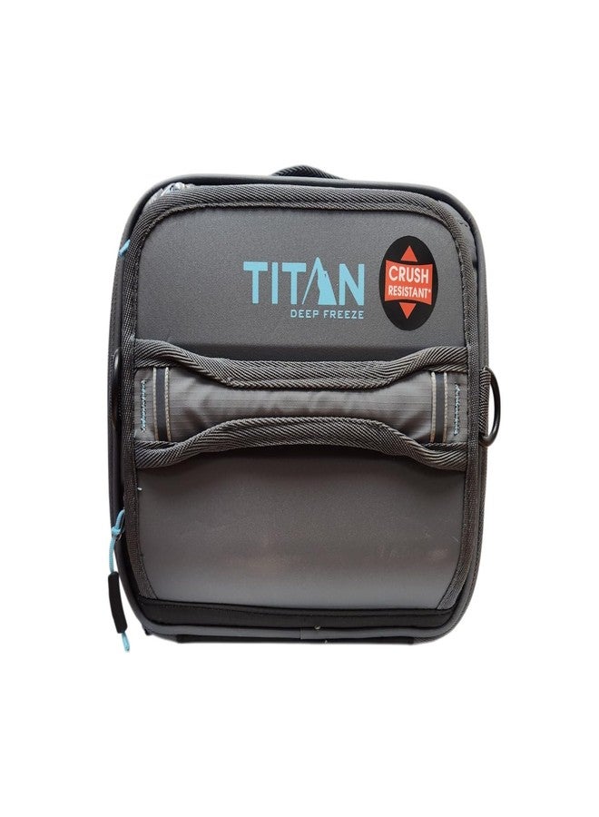 Arctic Zone Titan Fridge Cold Crush Resistant Expandable Lunch Bag - With Reusable Gel Ice Packs Plus Food Container Set - Gray and Blue - Image 1