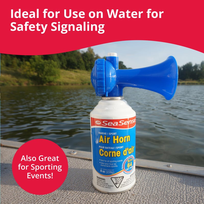 SeaSense Air Horn – Jumbo Size (8 oz), 127 dB – Loud 1 Mile Range, Meets EPA & USCG Standards – Great for Boat & Marine Safety, Ideal for Sporting Events Such as Football & Soccer - Image 2