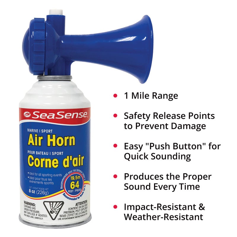 SeaSense Air Horn – Jumbo Size (8 oz), 127 dB – Loud 1 Mile Range, Meets EPA & USCG Standards – Great for Boat & Marine Safety, Ideal for Sporting Events Such as Football & Soccer - Image 3