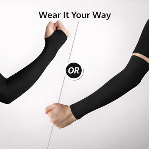 PulGos 𝐂𝐎𝐌𝐁𝐎 UV Protection Cooling Arm Sleeves for Men &Women | Quick Dry & Breathable 𝐒𝐮𝐧𝐛𝐮𝐫𝐧 Protection Hand Sleeves for boys | SUMMERS MUST- HAVE Hand Gloves for Bike Riding & Cycling - Image 5