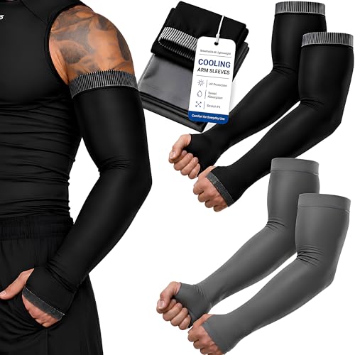 PulGos 𝐂𝐎𝐌𝐁𝐎 UV Protection Cooling Arm Sleeves for Men &Women | Quick Dry & Breathable 𝐒𝐮𝐧𝐛𝐮𝐫𝐧 Protection Hand Sleeves for boys | SUMMERS MUST- HAVE Hand Gloves for Bike Riding & Cycling - Image 1