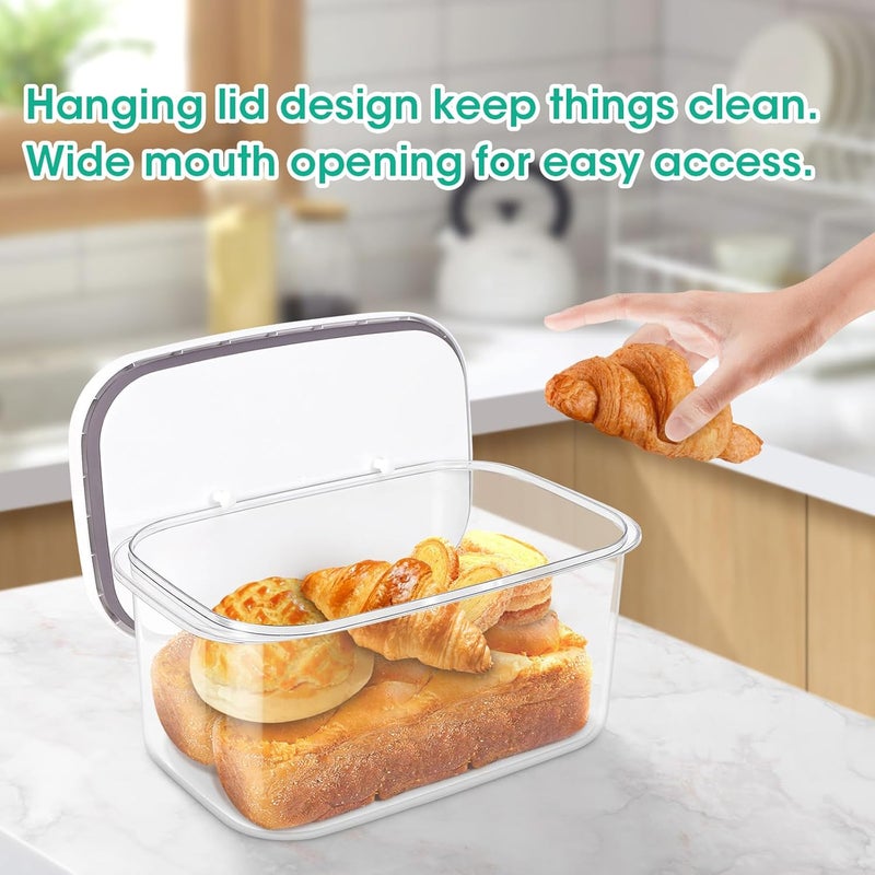 TBMax Large Bread Box with Easy-Carrying Handles for Kitchen Countertop, 6.5 Qt Rice Flour Container with Pop Up Lid & Hanging Hooks for Cleaner Use, Airtight Food Storage Bin for Kitchen Organization - Image 5
