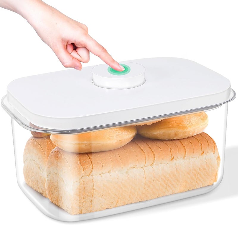 TBMax Large Bread Box with Easy-Carrying Handles for Kitchen Countertop, 6.5 Qt Rice Flour Container with Pop Up Lid & Hanging Hooks for Cleaner Use, Airtight Food Storage Bin for Kitchen Organization - Image 1