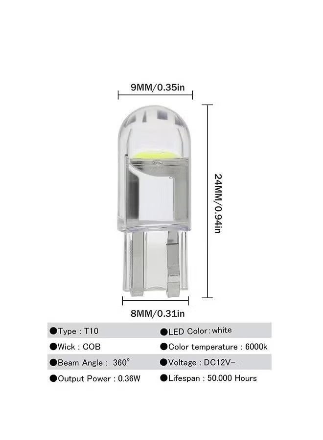 40 Pcs LED Light Bulbs White and Yellow, 6000K 68 2825 W5W T10 COB LED Wedge Replacement Bulbs, Mini Bulbs for License Plate Lights, Car Position Lamps, Map Light - Image 3