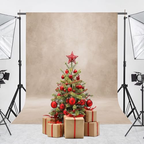 Haboke Abstract Professional Photography Backdrop for Portrait Photo Props Booth Background Photoshoot Studio with Polyester Fabric Roller Pocket on Top (8x12ft,Light Beige,No Stand) - Image 4