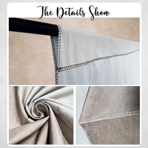 Haboke Abstract Professional Photography Backdrop for Portrait Photo Props Booth Background Photoshoot Studio with Polyester Fabric Roller Pocket on Top (8x12ft,Light Beige,No Stand) - Image 5