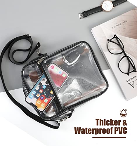 MoKo Clear Bag Stadium Approved for Women, Crossbody Bag Purse Adjustable Strap Shoulder Bags for Concerts Festival Sports Events, Black - Image 3