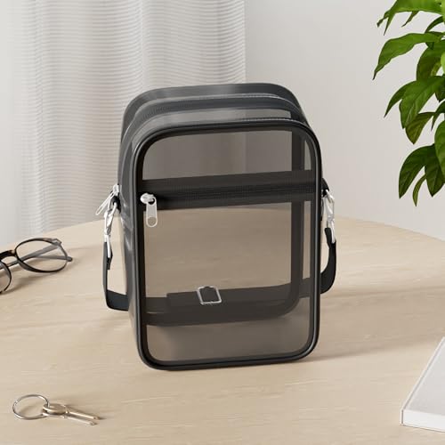 MoKo Clear Bag Stadium Approved for Women, Crossbody Bag Purse Adjustable Strap Shoulder Bags for Concerts Festival Sports Events, Black - Image 2