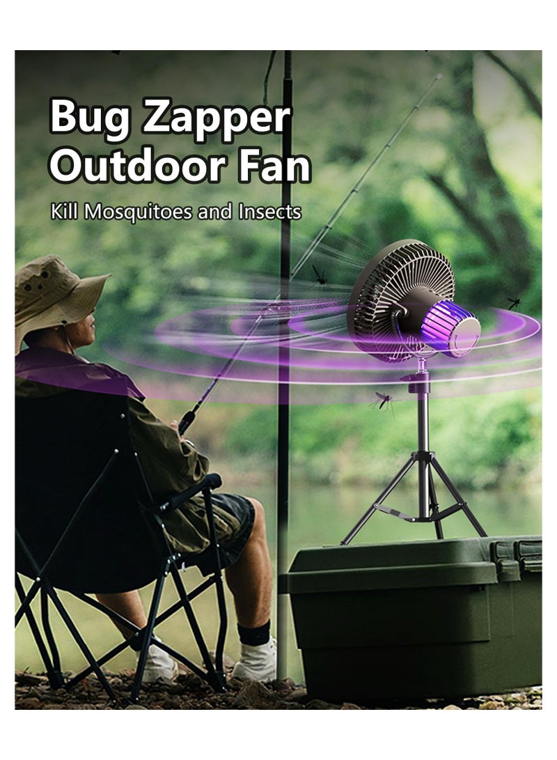 SYOSI Camping Fan for Tents with Mosquito Repellent Function and Tripod, Three Speed Wind Portable Fan with 10000mAh Power Bank, Mosquito Backyard Control and Camping Essentials for Power Outage, Hurricane - Image 2