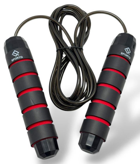 حبل عالي الجودة للتدريب الخالي من التشابك من سبورت كيو، مقابض ذكية من الفوم مع محمل كروي - مثالي للتدريب السريع والتحمل حبل نط