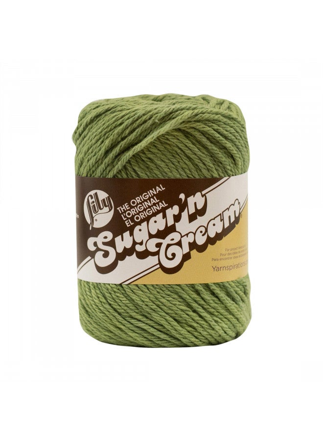 Lily Sugar 'N Cream The Original Solid Yarn, 2.5oz, Medium 4 Gauge, 100% Cotton - Sage Green - Machine Wash & Dry - Image 1