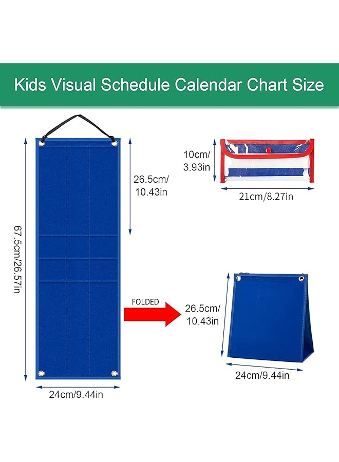 X spring Visual Schedule For Kids 2 In 1 Daily Chore Routine Chart With 96 Cards Toddler Schedule Planning Board Learning Material Tool Wall Planner For Home School And Kids - Image 5