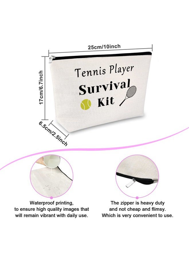 Sfodiary Tennis Player Gift Makeup Bag Inspirational Gift for Tennis Girl Birthday Gift for Women Friend Cosmetic Bag Tennis Lover Gift Tennis Coach Gift Graduation Christmas Gift for Her Travel Cosmetic - Image 2
