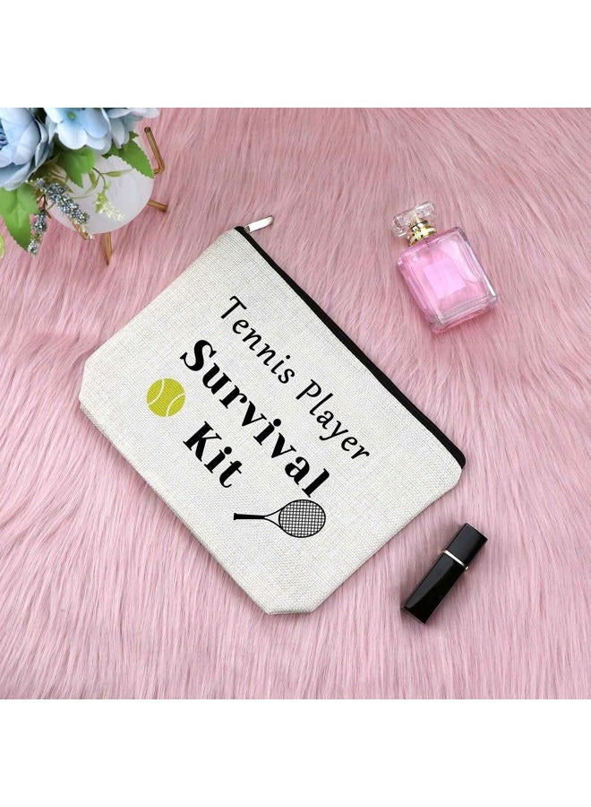 Sfodiary Tennis Player Gift Makeup Bag Inspirational Gift for Tennis Girl Birthday Gift for Women Friend Cosmetic Bag Tennis Lover Gift Tennis Coach Gift Graduation Christmas Gift for Her Travel Cosmetic - Image 3