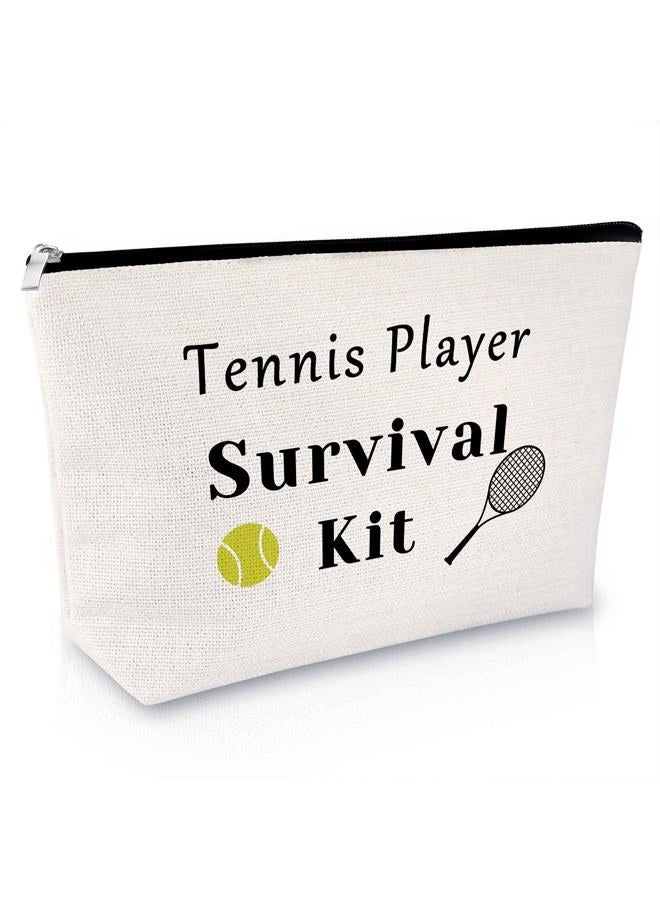 Sfodiary Tennis Player Gift Makeup Bag Inspirational Gift for Tennis Girl Birthday Gift for Women Friend Cosmetic Bag Tennis Lover Gift Tennis Coach Gift Graduation Christmas Gift for Her Travel Cosmetic - Image 1