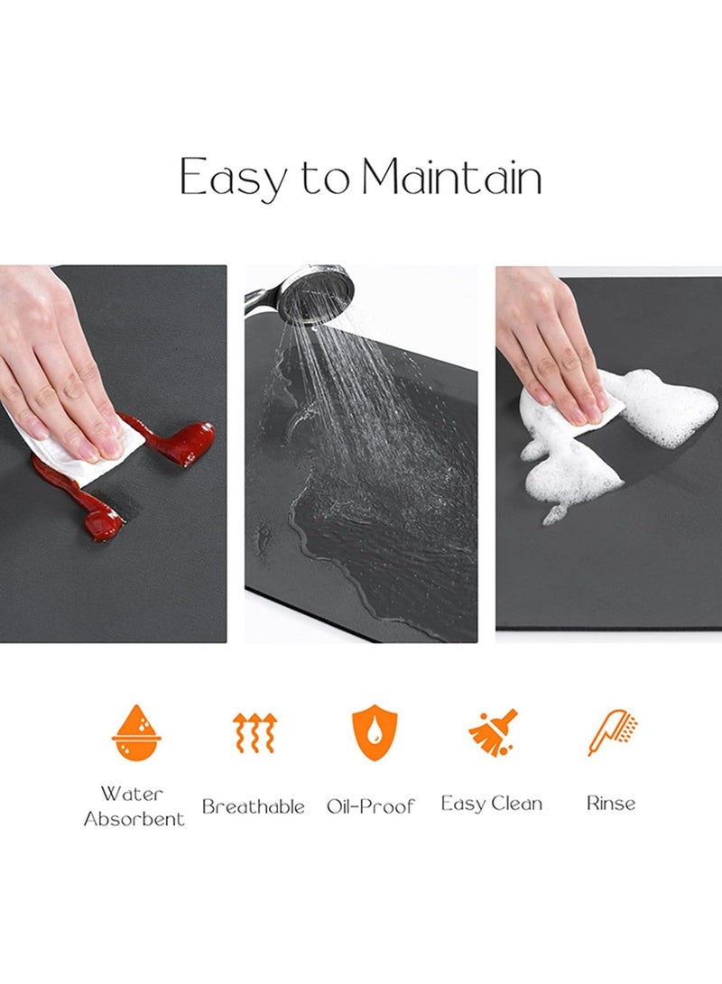 Beauenty Washer or Dryer Top Mat Cover, Anti-Slip Washing Machine Dust-Proof Top Cover, 23.6" x 23.6" Grey Washer Dryer Top Covers for Home Kitchen Laundry Room - Image 3