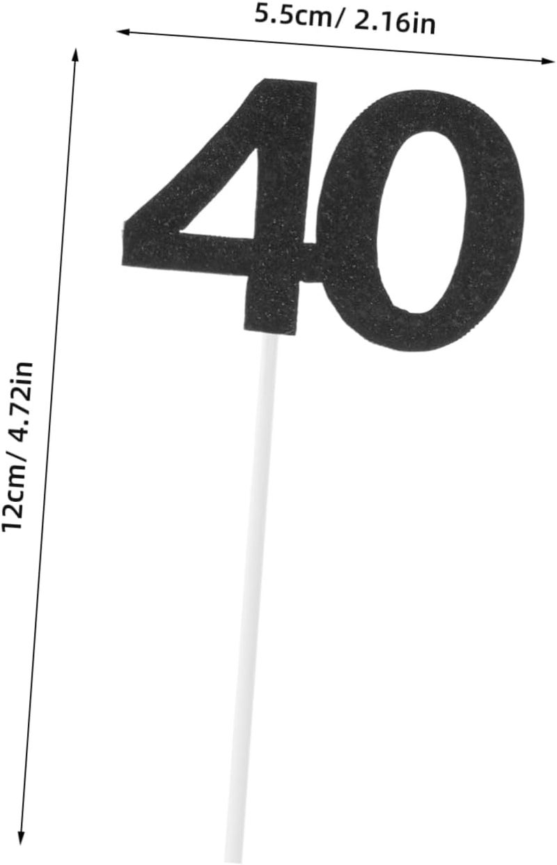 24pcs 40 Shimmering Cake Insert Cards Elegant Birthday Cake Decor for Celebrations Parties and Gatherings Eye Catching Design for All Ages - Image 2
