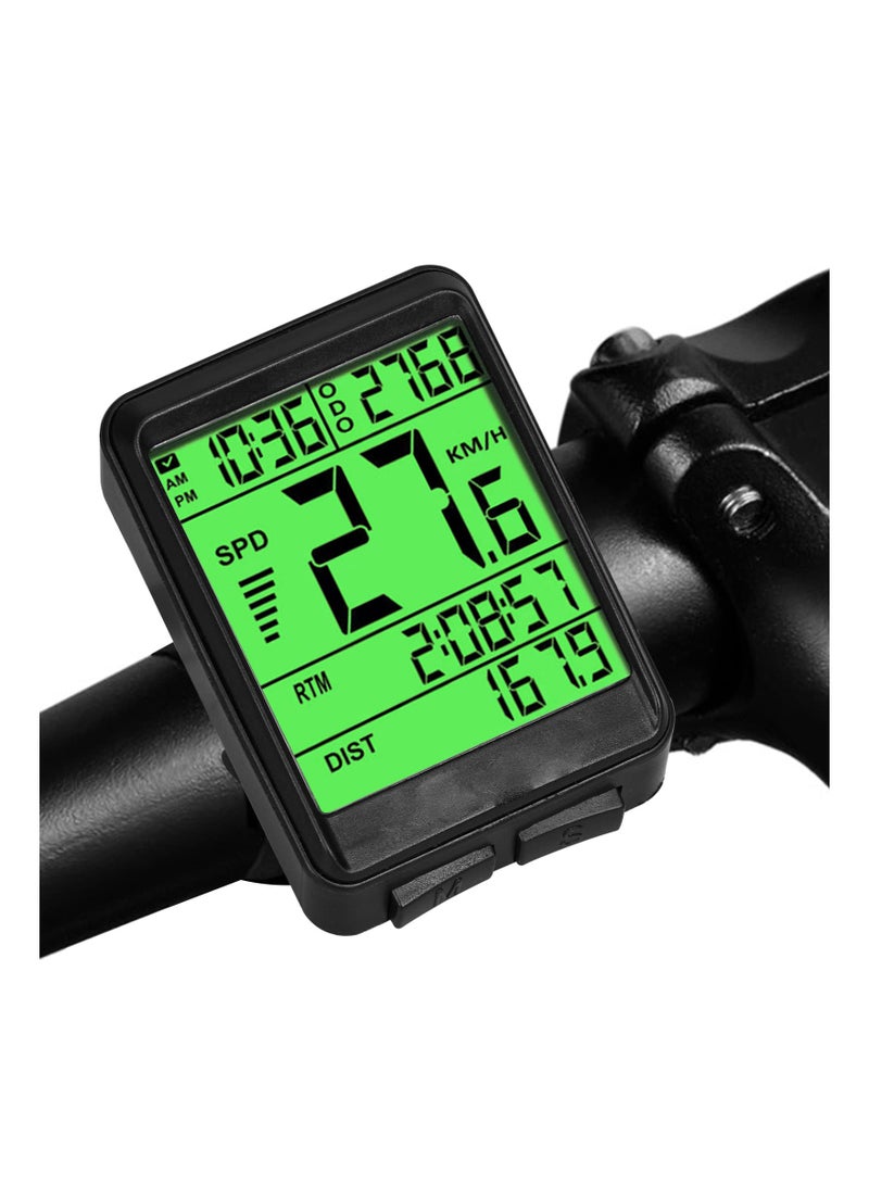 SOLARAE Wireless Bicycle Speedometer and Multifunctional Odometer, Waterproof Bike Computer with Large Backlit LCD Display for Tracking Speed, Distance, and Time. - Image 1