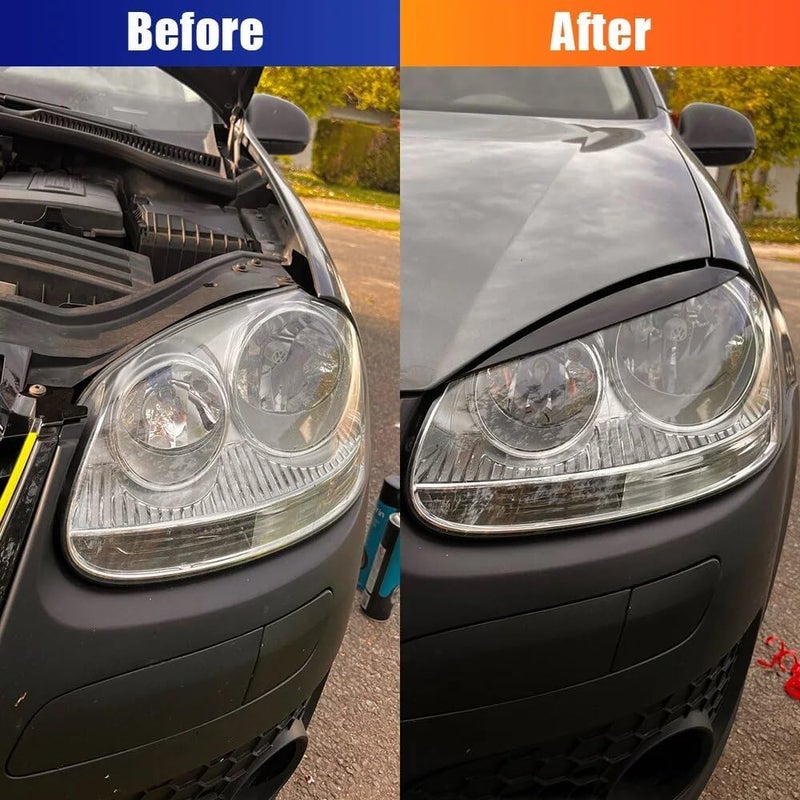 DEMULAX Gloss Black Headlight Eyelids for VW Golf 5 MK5 - Image 3