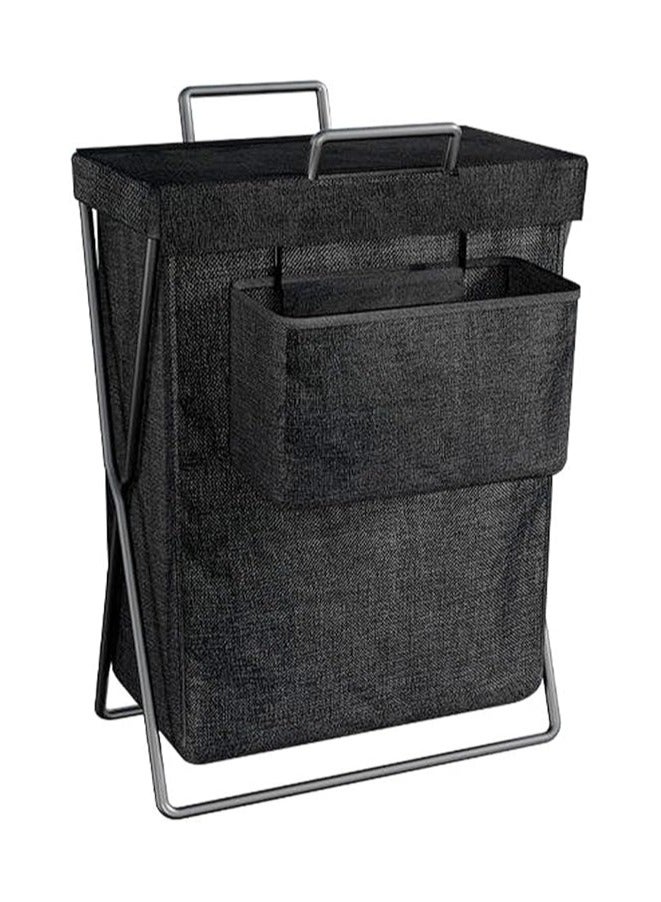 TYCOM Laundry Hamper Home Laundry Basket Foldable Laundry Organizer Steel X Frame with Handle Sorter for Blankets Clothes Pillows Towels Black with Bag.