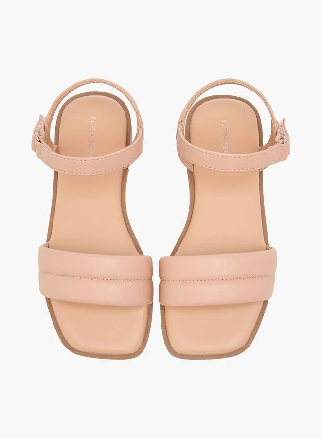 Flora Bella Solid Sandals With Hook And Loop Closure