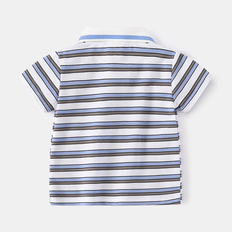 Fashionable Children'S Clothing 2025 Summer Boys' Short-Sleeved T-Shirt Korean Style Kids' Polo Shirt Summer Short-Sleeved Baby Top Trendy - Image 4
