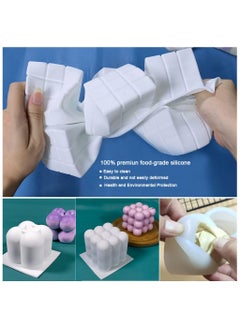 XiuWoo 6Pcs Silicone Candle Molds Set for Candle Making, Bubble Candle Mold, 3D Rose Silicone Mold, Cake Mold for Baking Desser, Silicone Mold for Soy Wax, Soap, DIY Scented Candle  - Image 4