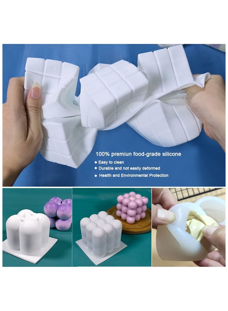 XiuWoo 6Pcs Silicone Candle Molds Set for Candle Making, Bubble Candle Mold, 3D Rose Silicone Mold, Cake Mold for Baking Desser, Silicone Mold for Soy Wax, Soap, DIY Scented Candle - Image 4