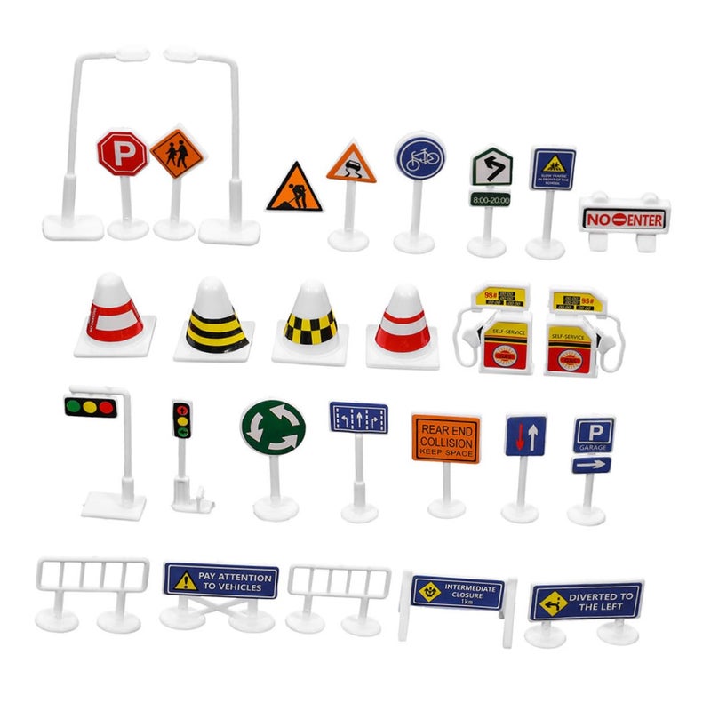 56 Piece DIY Traffic Sign Playset Educational Toy for Kids Motor Skills Development - Image 2
