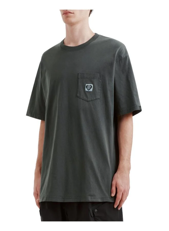 فينجركروكس تيشيرت بجيوب مصبوغ بالقطعة