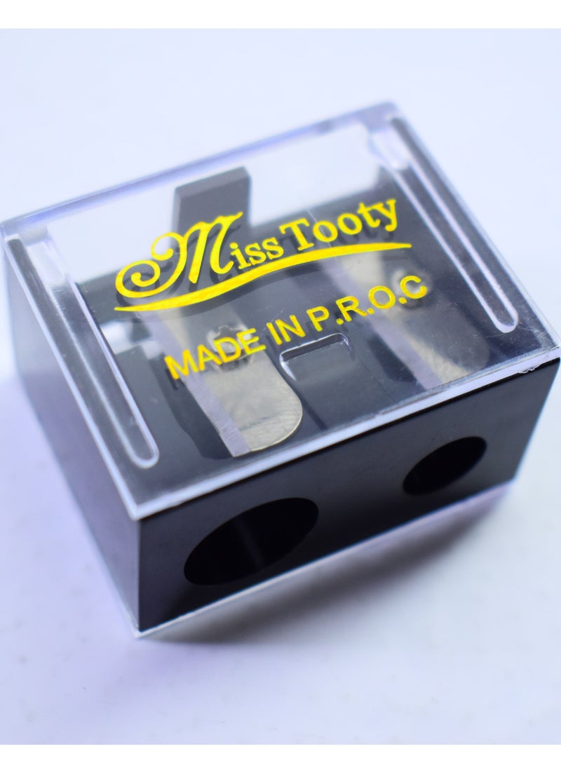 MISS TOOTY 12 Pieces Double Sharpener Black - Image 2