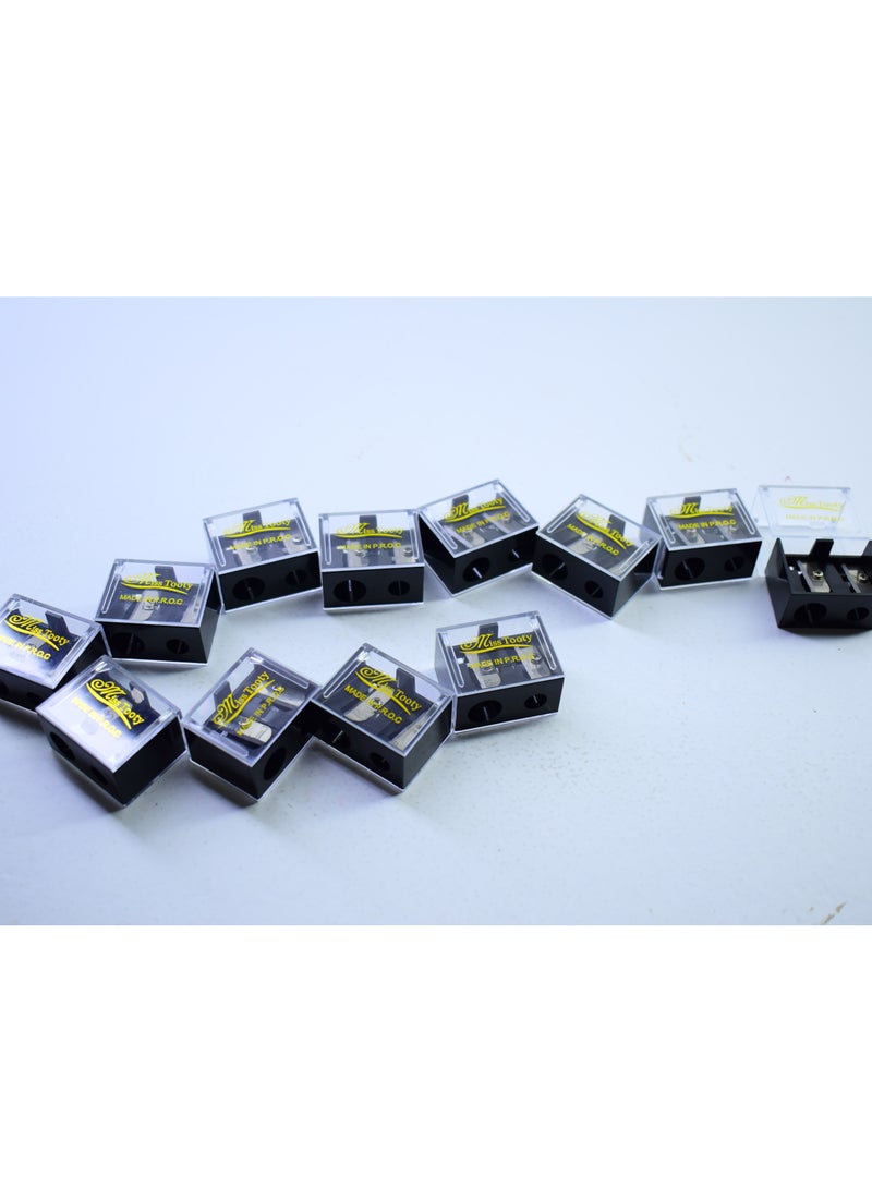 MISS TOOTY 12 Pieces Double Sharpener Black - Image 1