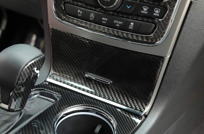 YOCTM For Jeep Grand Cherokee 2014 2015 Interior Accessories Black Real Carbon Fiber Center Console Cup Holder Cover Trim - Image 3