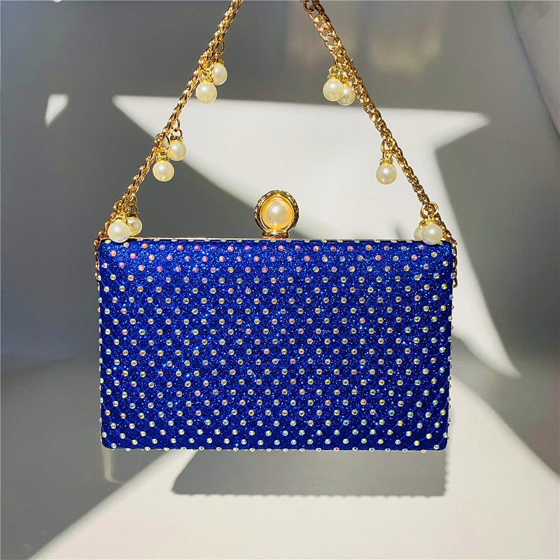 Hengmei Factory New Net Diamond Chain Bag Ladies Dinner Pearl Chain Clutch Bag Evening Bag - Image 1