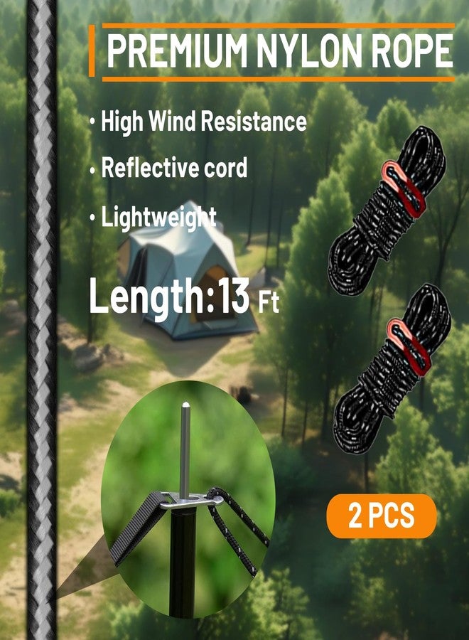 AVOFOREST 2 Pack Tent Stakes and Ropes for Tarp Poles,Lightweight Reflective Cord,Camping Accessories for Hiking - Image 3